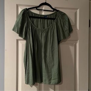 Women’s Old Navy Green Short Sleeve Scoop Neck Blouse Size XL